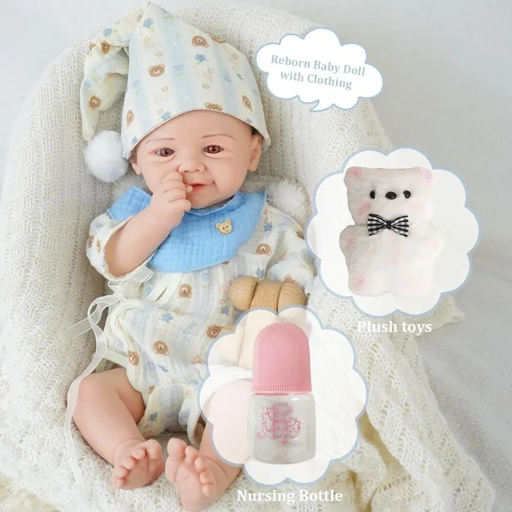 16.93Inch Full Silicone Reborn Baby Doll ivory Angelic Face Toddler Boy Doll